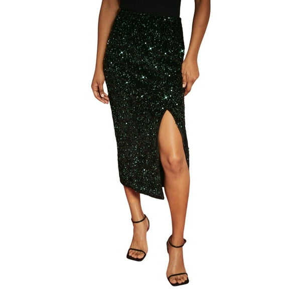 Dorothy Perkins Womens Sequin Velvet Midi Skirt
