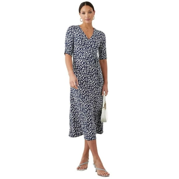 Dorothy Perkins Womens Spotted Wrap Midi Dress