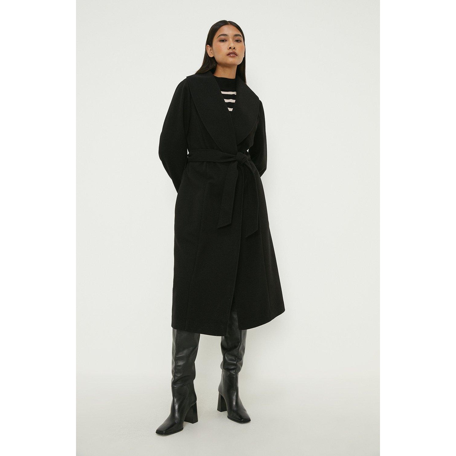 Dorothy Perkins Womens Wrap Petite Longline Coat