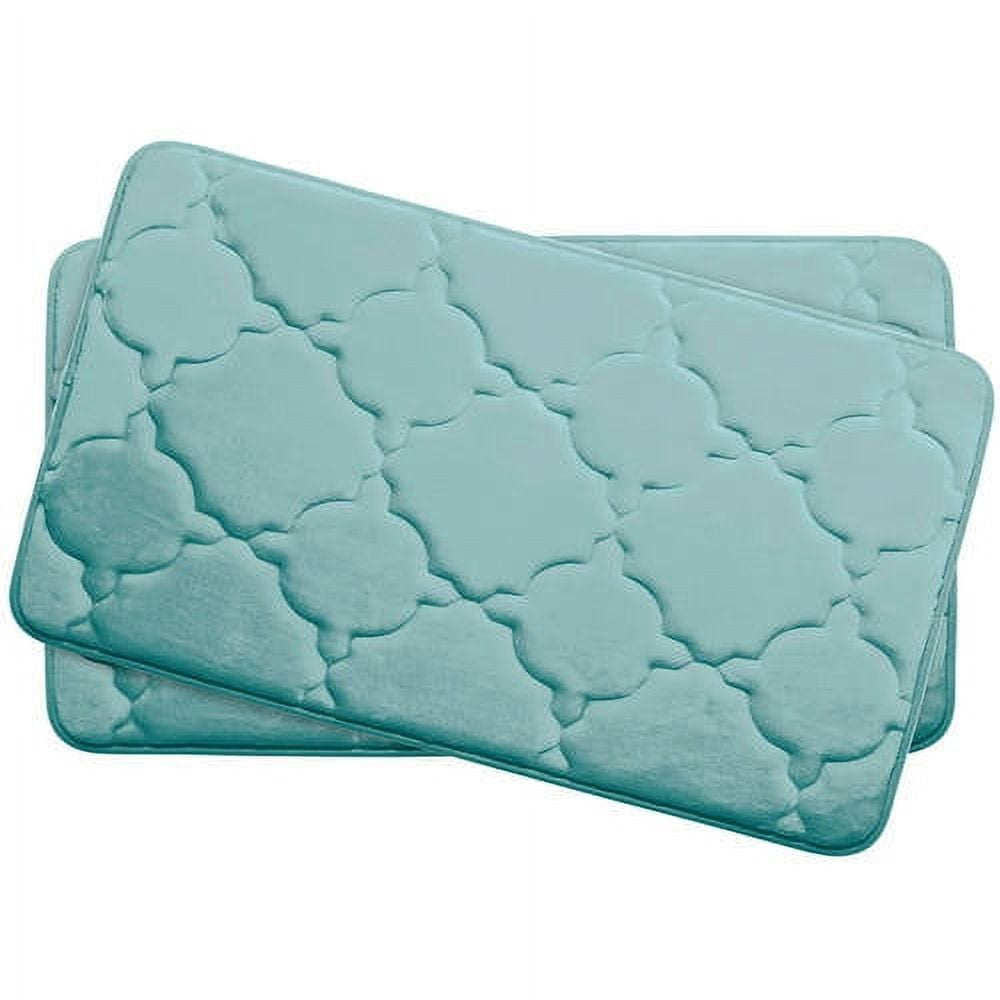 2 Piece Geometric Pattern Foam Bath Mat Set main image 1