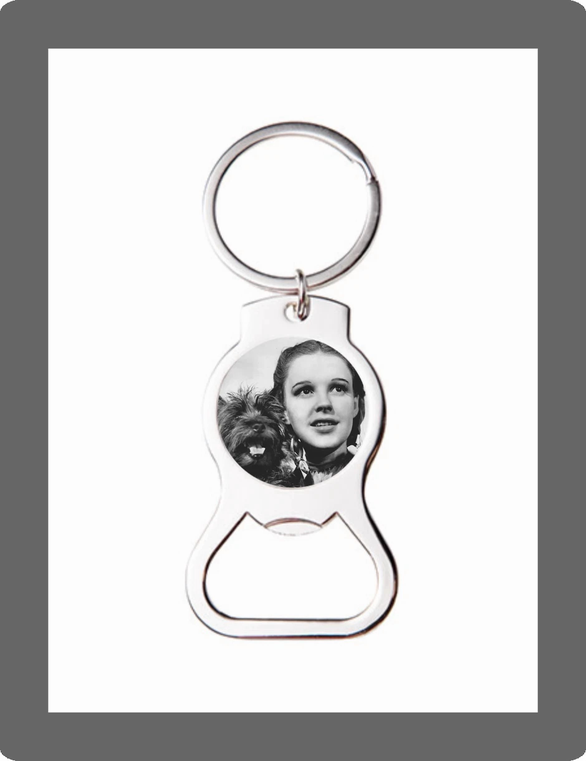 Dorothy Toto Wizard Of Oz B&W Art Custom Bottle Opener Keychain Key Ring Gift