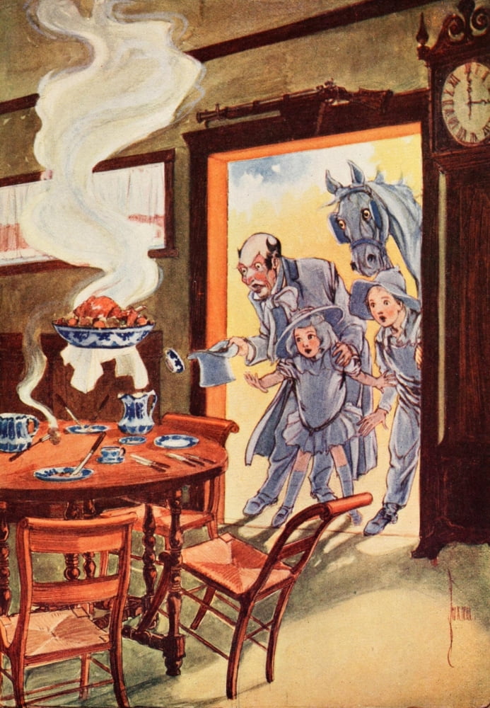 Dorothy & the Wizard in Oz 1908 Are there really people in this room Canvas Art - John R Neill (18 x 24)