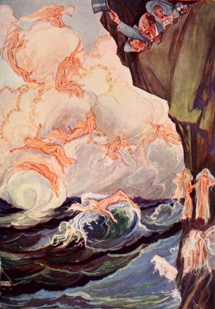 Dorothy & the Wizard in Oz 1908 The Cloud Fairies Canvas Art - John R Neill (18 x 24)
