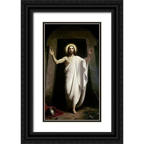 Dorph, Anton Laurids Johannes 10x14 Black Ornate Wood Framed with Double Matting Museum Art Print Titled - The Resurrection