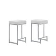 thumbnail image 1 of Dorrington Faux Leather Backless Counter Height Stool in White/Silver (Set of 2), 1 of 5