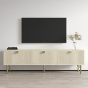 Dorset 01 TV Stand for TVs up to 80, Mid-Century Modern Matte 71 Entertainment Center, TV Media Console with Storage Cabinets