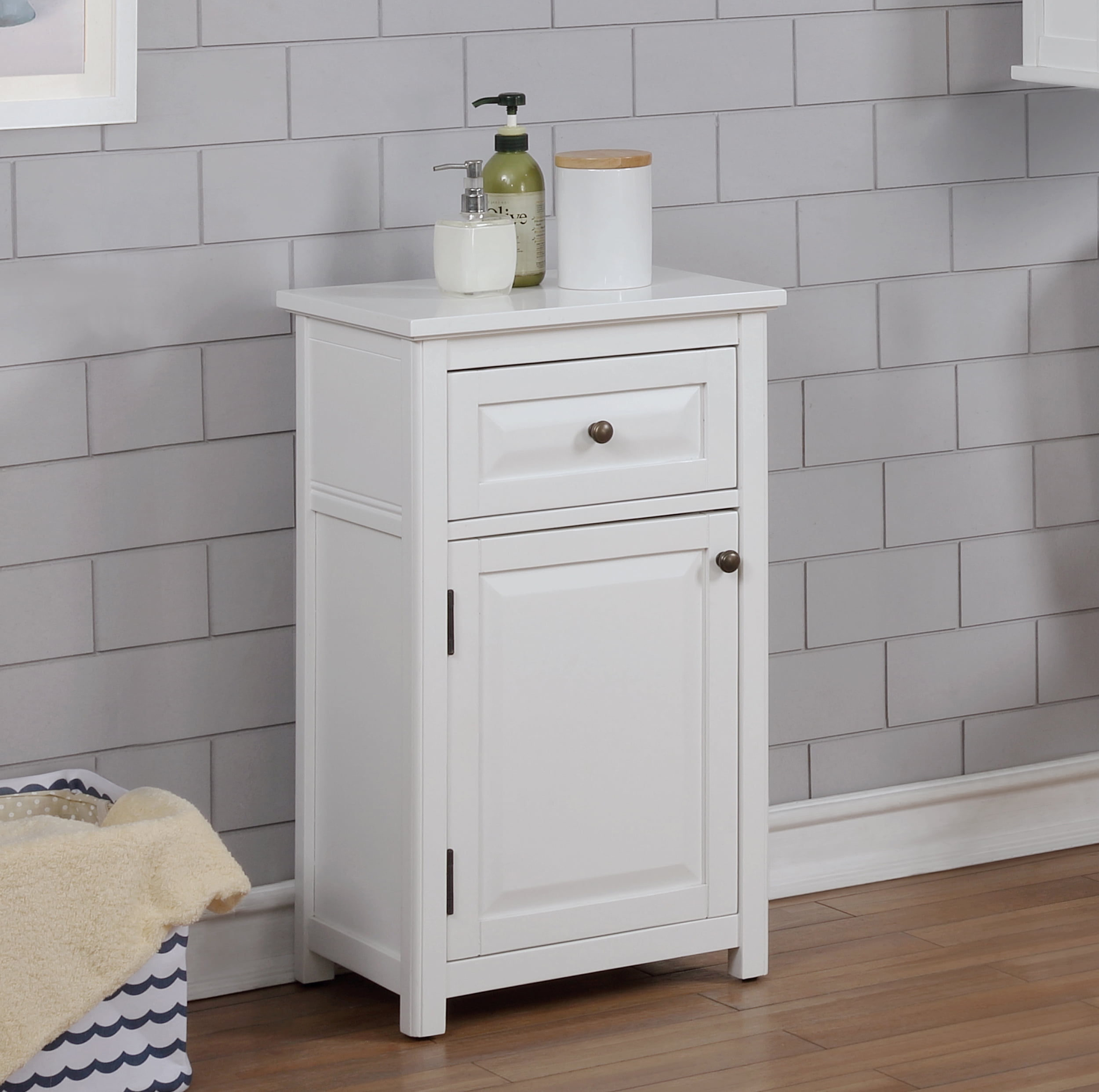 Dorset 17 in. W x 29 in. H Freestanding Floor Bath Storage Cabinet with Door in White Dorset 17 in. W x 29 in. H Freestanding Floor Bath Storage Cabinet with Door in White