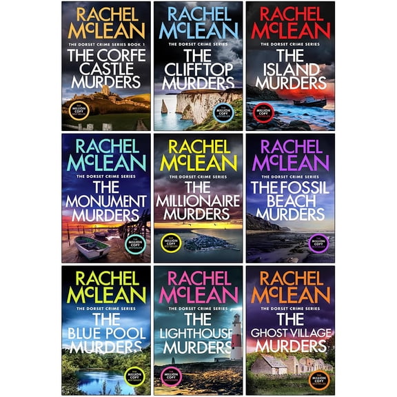 Dorset Crime Series 1-9 Collection 9 Books Set By Rachel Mclean (The Corfe Castle Murders, The Clifftop Murders, Island Murders,Monument Murders,Millionaire Murders, Fossil Beach, Blue Pool and More)