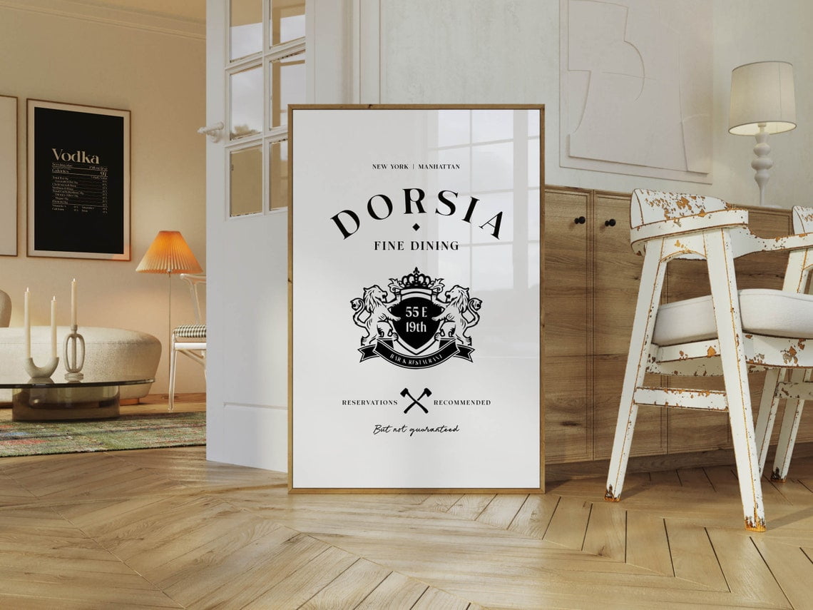 Dorsia Fine Dining Poster, Horror Movie Kitchen Art, Unframed Canvas ...