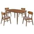 thumbnail image 1 of Dortch 5-piece Oval Solid Wood Dining Set Walnut, 1 of 4