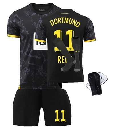 Dortmund Reus Kids Soccer Jersey Kit Haller Boys Tshirt Shorts Socks Knee pads Set Youth Sizes Home Away