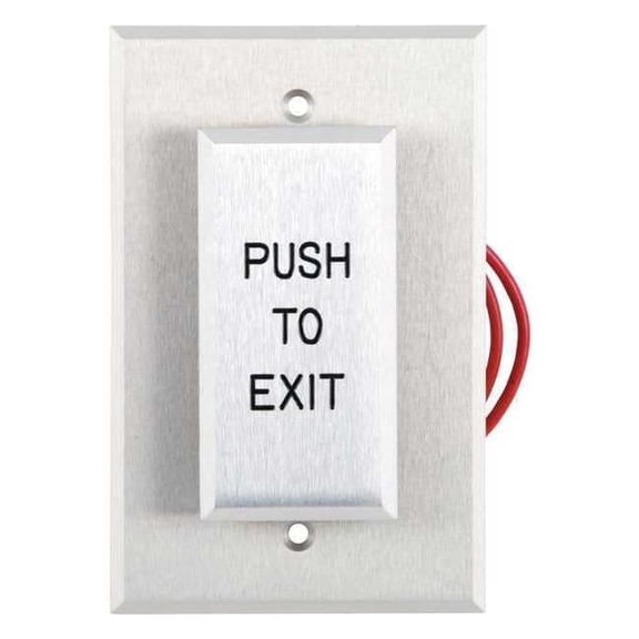 Dortronics Push to Exit Button,24VDC,Silver Button W5286-P25xE1