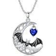 thumbnail image 1 of Dorunmo Bat Necklace for Women 925 Sterling Silver Halloween Necklace with Blue Zircon Bat Pendant Halloween Jewelry Gift, 1 of 6
