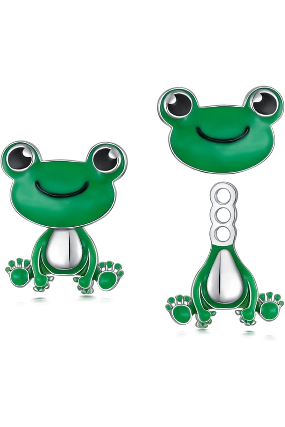 Frog Earrings for Women 925 Sterling Silver Frog Stud Earrings Jewelry Hypoallergenic Birthday Christmas Cute Animal Earrings Gifts