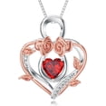 thumbnail image 1 of Dorunmo Infinity Heart Necklace 925 Sterling Silver Red Garnet Rose Necklace January Birthstone Jewelry for Mom Women, 1 of 10