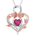 thumbnail image 1 of Dorunmo Infinity Heart Necklace 925 Sterling Silver Red Rose Necklace July Birthstone Jewelry for Bride, 1 of 7