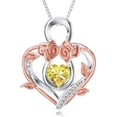 thumbnail image 1 of Dorunmo Infinity Heart Yellow Necklace 925 Sterling Silver Topaz Rose Necklace November Birthstone Jewelry for Bride Mom Women, 1 of 10
