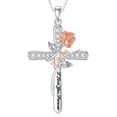 thumbnail image 1 of Dorunmo Love Necklace 925 Sterling Silver Rose Flower Love Necklaces Cross Pendant I Love You Forever Jewelry Birthday Gifts for Women Wife Mom, 1 of 6
