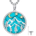 thumbnail image 1 of Dorunmo Mountain Urn Necklace for Ashes 925 Sterling Silver Cremation Jewelry Ashes Pendant for Women Forever in My Heart Keepsake (Turquoise), 1 of 10