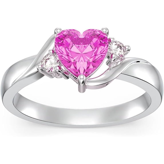 October Birth Rings Dorunmo October Birthstone Ring 925 Sterling Silver Pink Tourmaline ...