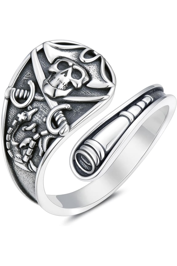 Pirate Spoon Ring 925 Sterling Silver Pirate Ship Ring for Women Sailor Gifts for Women
