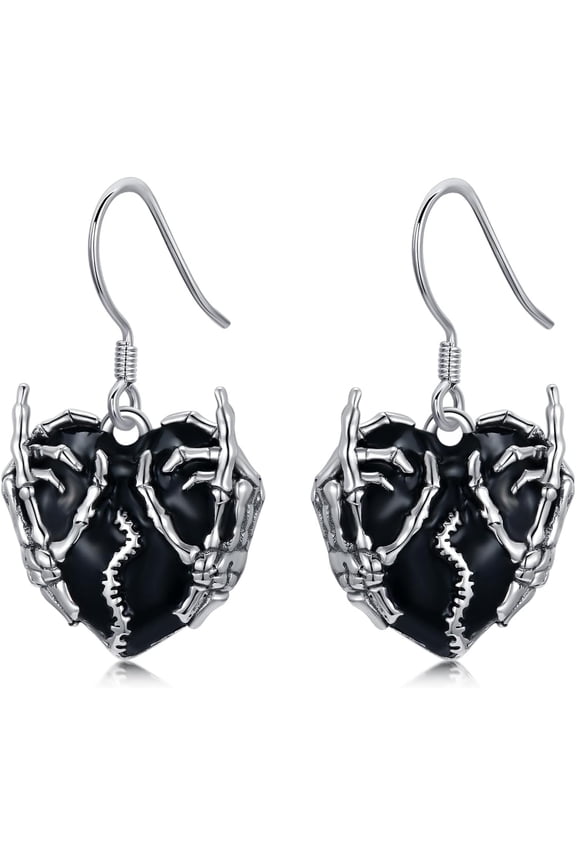 Skull Earrings for Women 925 Sterling Silver Gothic Skeleton Earrings Halloween Jewelry Gifts