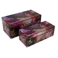 thumbnail image 1 of Dory Decorative Box Set of 2, Pink Gold Faux Agate Stone Accent Glass, 1 of 7