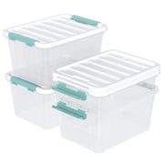 Doryh 20 Quart Clear Latching Box, Plastic Lidded Storage Bins, 4 Pack