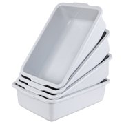 Doryh 35 L Commercial Bus Tubs, Extra Large Plastic Bus Box, Gray, 4 Pack