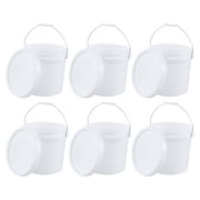 Doryh 4 Gallon Plastic Pails with Sealed Lids, White Round Food Grade Buckets, 6 Pack