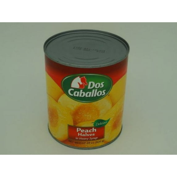 Dos Caballos Peach halves In Heavy Syrup (Durasno) Net. Wt 29 oz