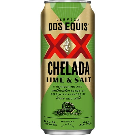 Dos Equis Chelada Lime & Salt Mexican Lager Beer, Single 24 fl oz Can