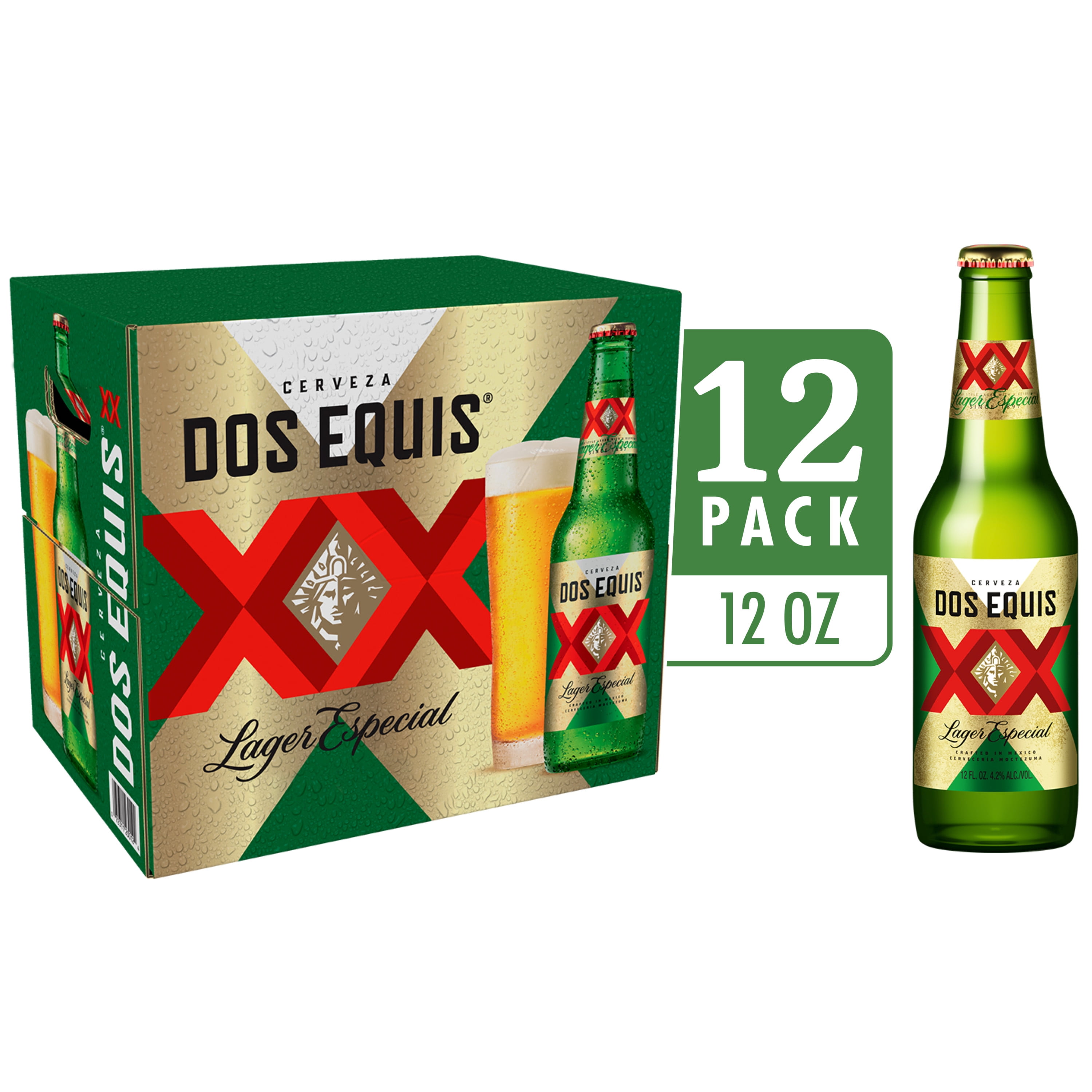 Dos Equis Mexican Lager Beer, 12 Pack, 12 fl oz Bottles, 4.2% Alcohol by  Volume