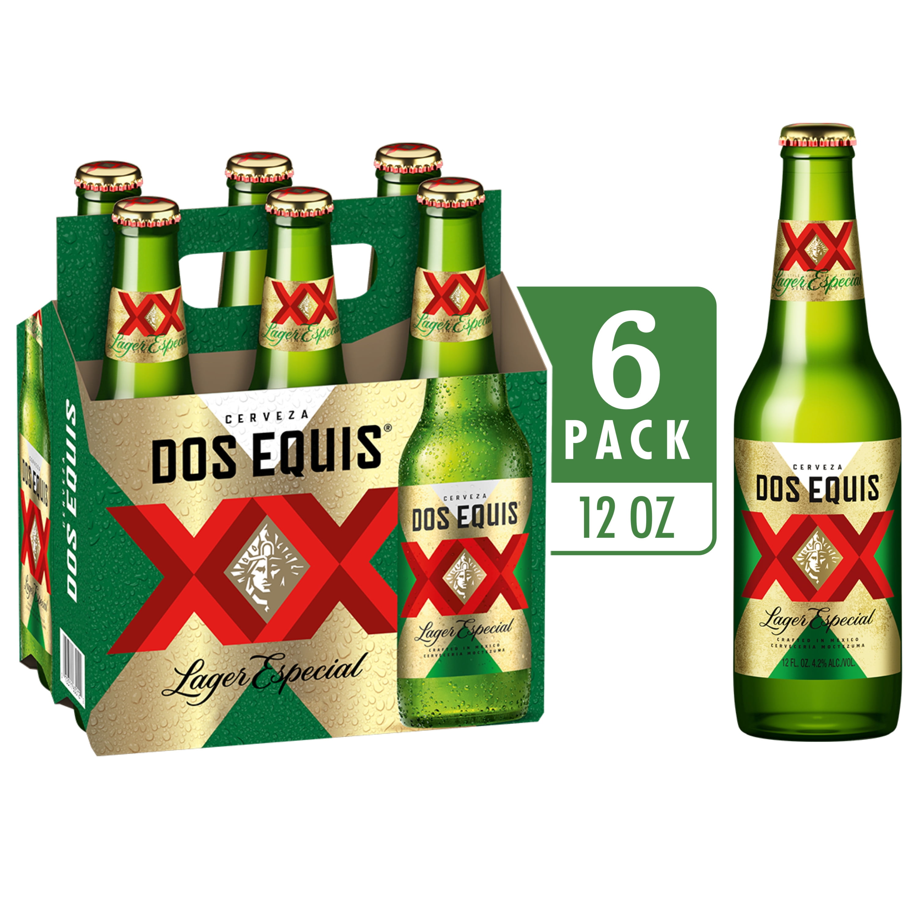 Dos Equis Mexican Lager Beer, 6 Pack, 12 fl oz Bottles, 4.2% Alcohol by  Volume 