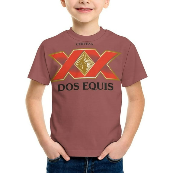 Dos Equis T-Shirt for Boys Girls, Kids Novelty Crew Neck Tops, Lightweight Short Sleeve Tee, XS-XL