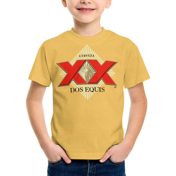 Dos Equis T-Shirt for Boys Girls, Kids Novelty Crew Neck Tops, Lightweight Short Sleeve Tee, XS-XL