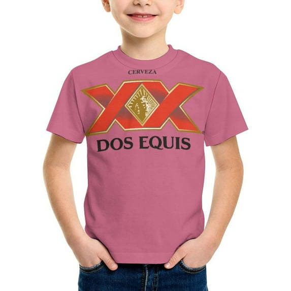 Dos Equis T-Shirt for Boys Girls, Kids Novelty Crew Neck Tops, Lightweight Short Sleeve Tee, XS-XL