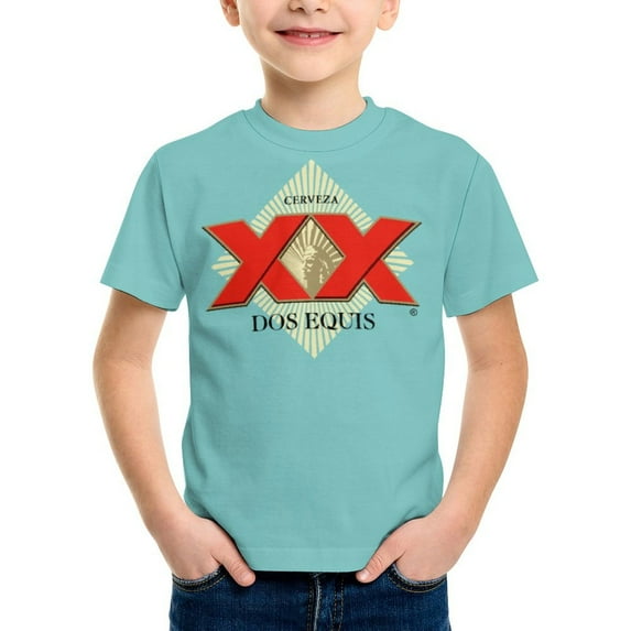Dos Equis T-Shirt for Boys Girls, Kids Novelty Crew Neck Tops, Lightweight Short Sleeve Tee, XS-XL