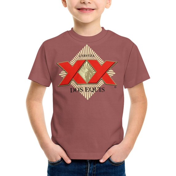 Dos Equis T-Shirt for Boys Girls, Kids Novelty Crew Neck Tops, Lightweight Short Sleeve Tee, XS-XL