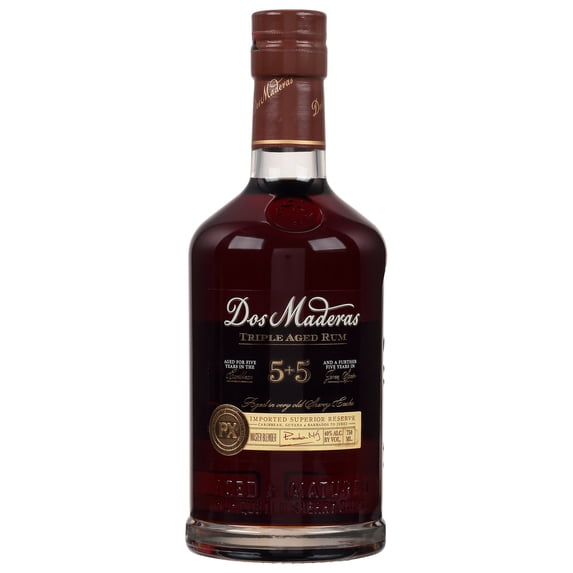 Dos Maderas Triple Aged Rum 5+5 PX, 750 ml Glass Bottle, 40% ABV