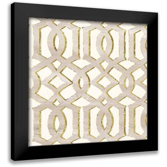 Dos Santos, Bella 12x12 Black Modern Framed Museum Art Print Titled - GILDED AESTHETIC LATTICE