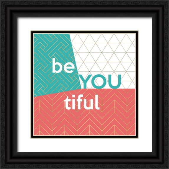 Dos Santos, Bella 12x12 Black Ornate Wood Framed with Double Matting Museum Art Print Titled - Be You tiful