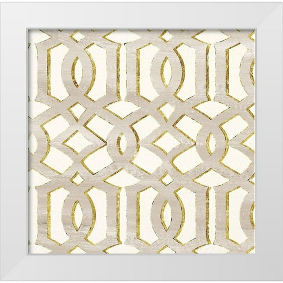 Dos Santos, Bella 12x12 White Modern Wood Framed Museum Art Print Titled - GILDED AESTHETIC LATTICE