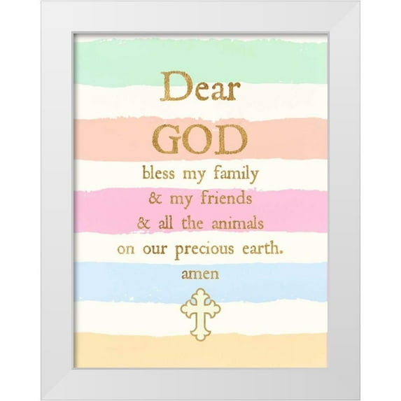 Dos Santos, Bella 12x14 White Modern Wood Framed Museum Art Print Titled - Dear God