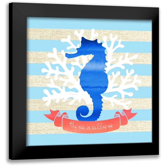 Dos Santos, Bella 15x15 Black Modern Framed Museum Art Print Titled - The Sea is Calling