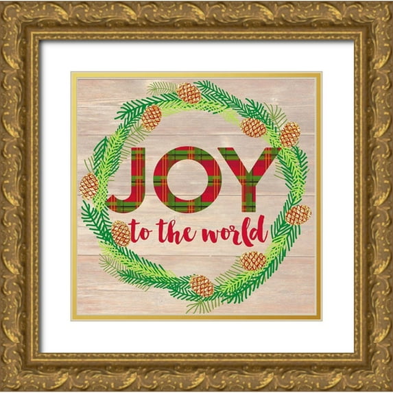 Dos Santos, Bella 15x15 Gold Ornate Wood Framed with Double Matting Museum Art Print Titled - Joy To The World
