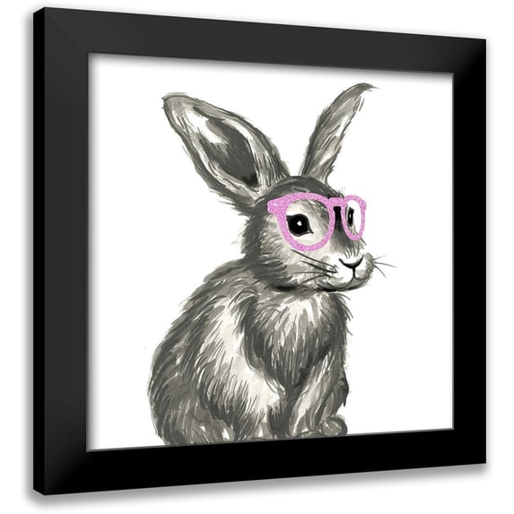 Dos Santos, Bella 20x20 Black Modern Framed Museum Art Print Titled - Funny Bunny