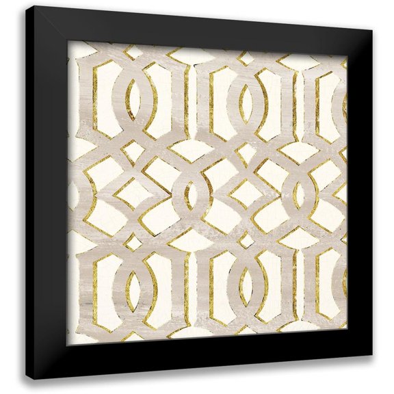 Dos Santos, Bella 20x20 Black Modern Framed Museum Art Print Titled - GILDED AESTHETIC LATTICE