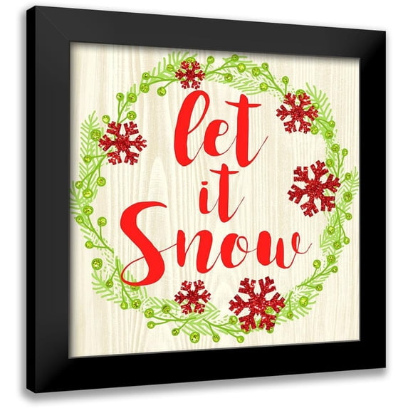 Dos Santos, Bella 20x20 Black Modern Framed Museum Art Print Titled - Let It Snow