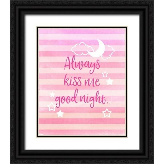 Dos Santos, Bella 20x24 Black Ornate Wood Framed with Double Matting Museum Art Print Titled - Always Kiss Me Good Night